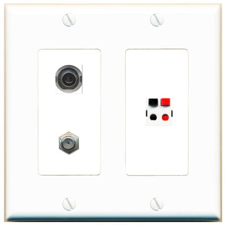 3.5mm COAX SPEAKER Wall Plate [White]