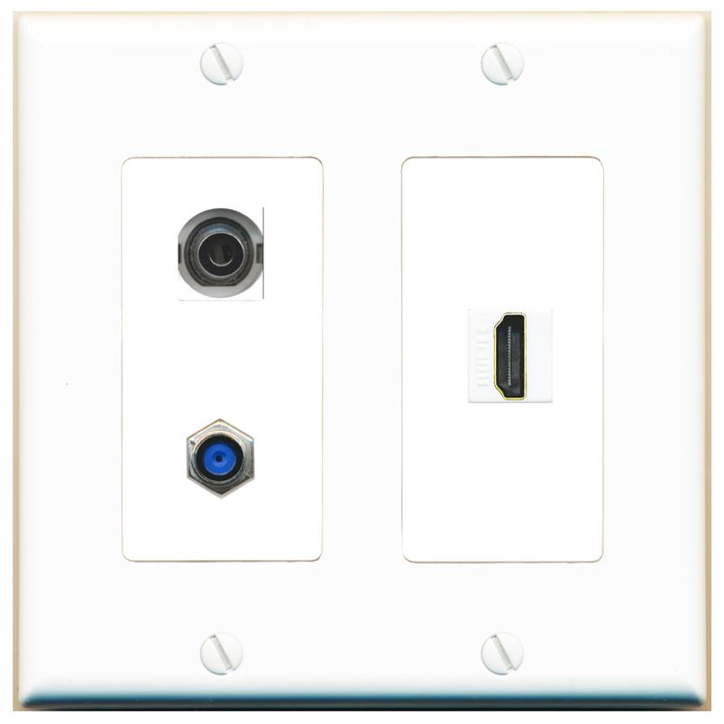 3.5mm F81 HDMI Wall Plate [White]