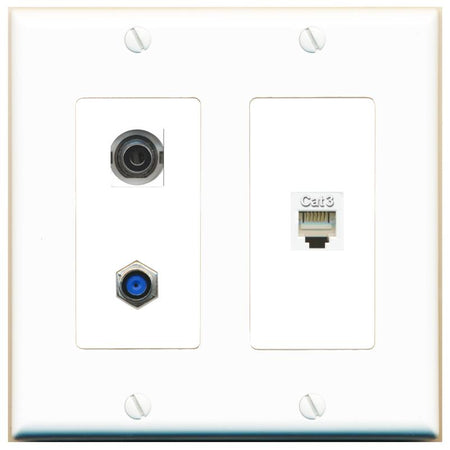 3.5mm F81 PHONE Wall Plate [White]