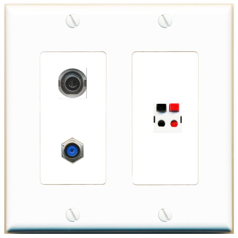 3.5mm F81 SPEAKER Wall Plate [White]