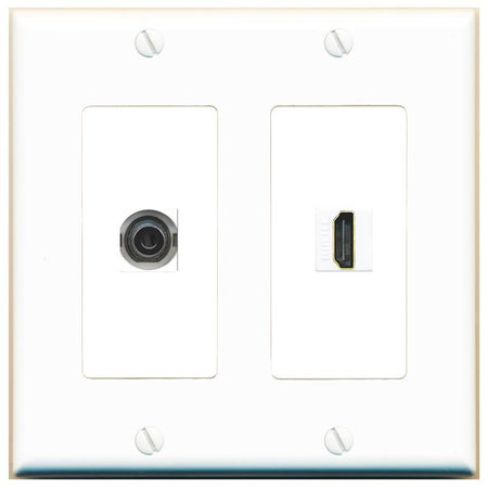 3.5mm HDMI Wall Plate [White]