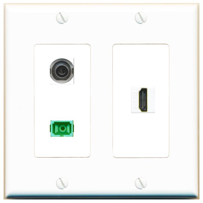 3.5mm HDMI SC-APC-SX Wall Plate [White]