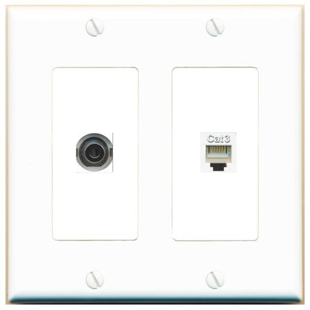3.5mm PHONE Wall Plate [White]