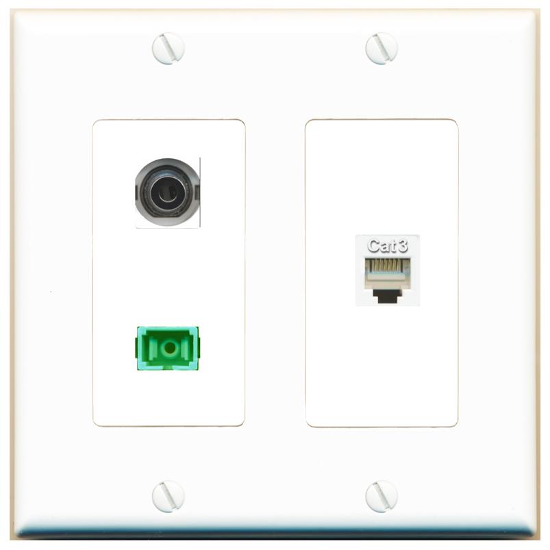 3.5mm PHONE SC-APC-SX Wall Plate [White]