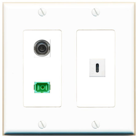 3.5mm SC-APC-SX USBC Wall Plate [White]