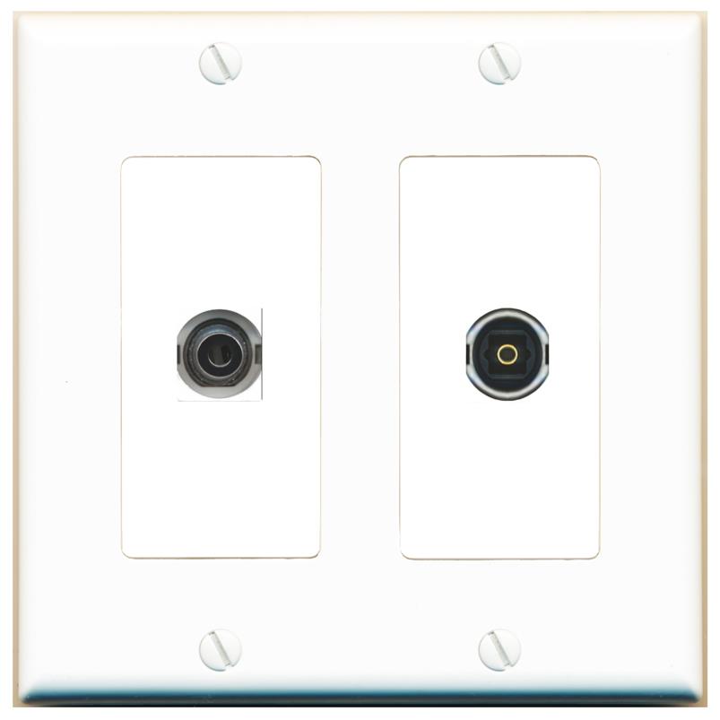 3.5mm TOSLINK Wall Plate [White]