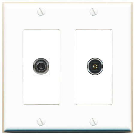 3.5mm TOSLINK Wall Plate [White]