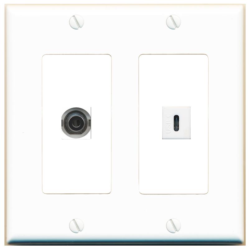 3.5mm USBC Wall Plate [White]