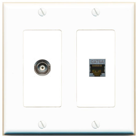 BNC CAT6A Wall Plate [White]