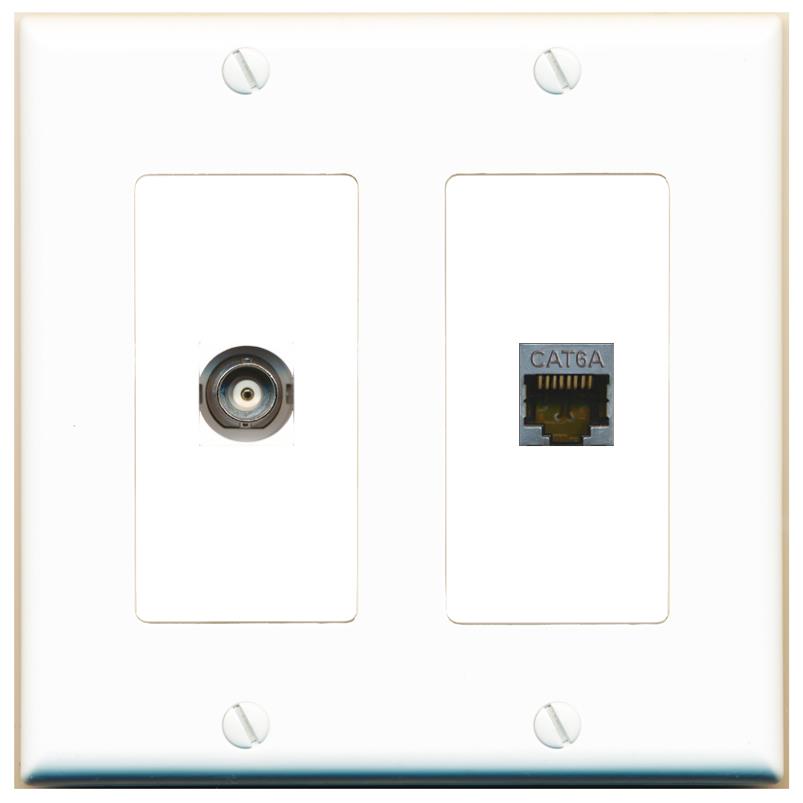BNC CAT6A Wall Plate [White]