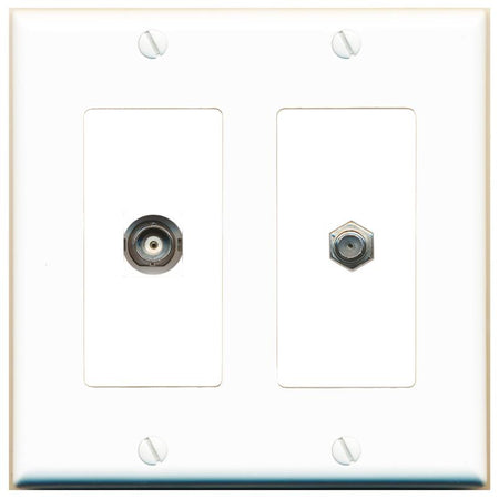 BNC COAX Wall Plate [White]