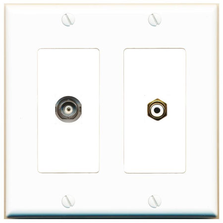 BNC RCA-WHITE Wall Plate [White]