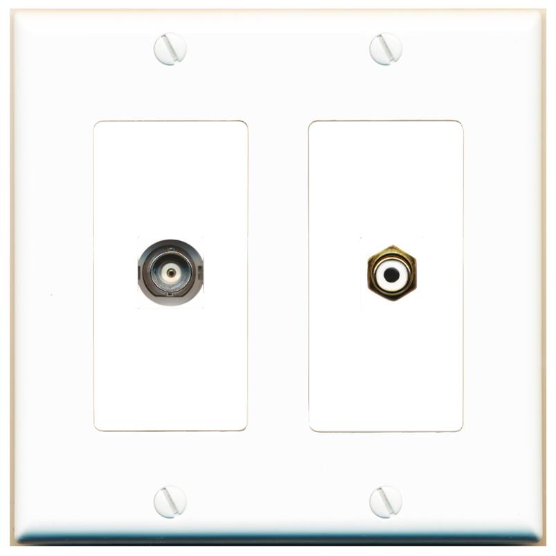 BNC RCA-WHITE Wall Plate [White]