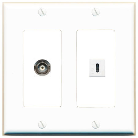 BNC USBC Wall Plate [White]