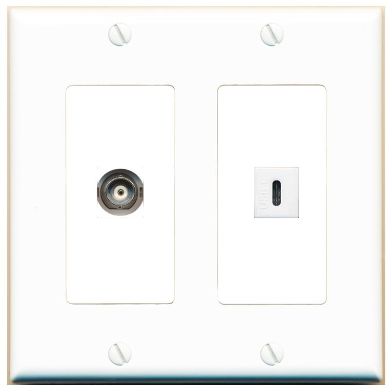 BNC USBC Wall Plate [White]