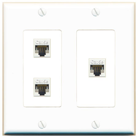 3 CAT5E Wall Plate [White]