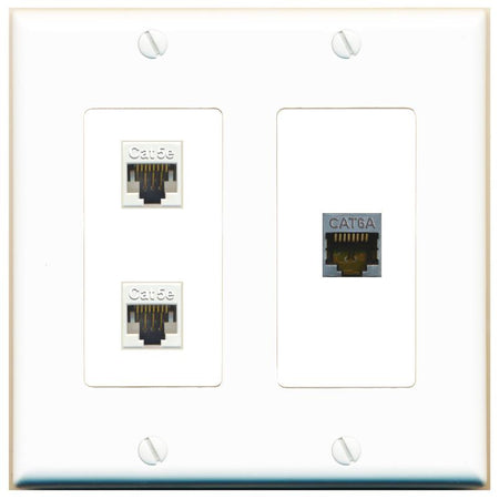 2 CAT5E CAT6A Wall Plate [White]