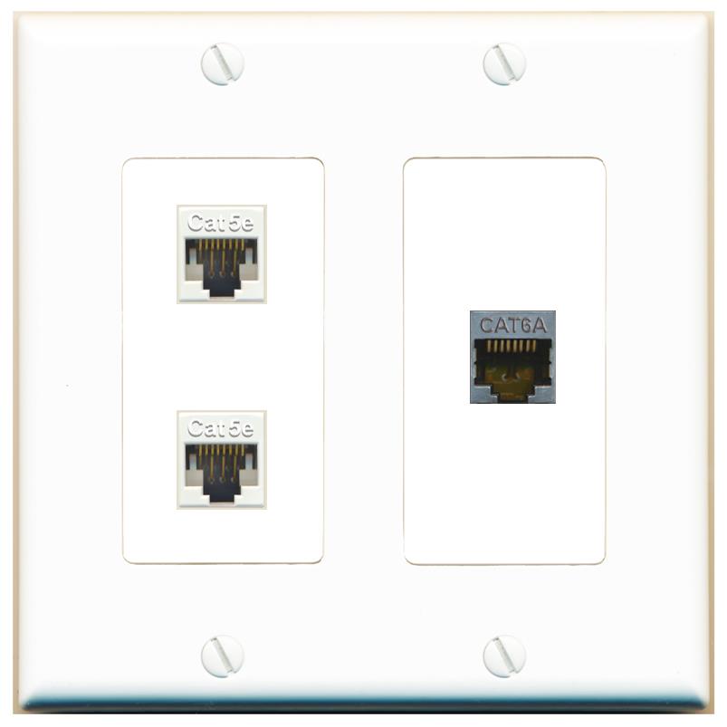 2 CAT5E CAT6A Wall Plate [White]