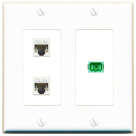 2 CAT5E SC-APC-SX Wall Plate [White]