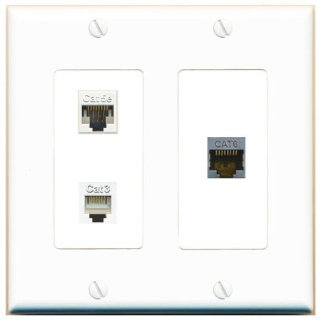 CAT5E CAT6-SHIELDED PHONE Wall Plate [White]