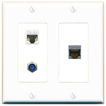 CAT5E CAT6A F81 Wall Plate [White]