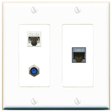 CAT5E CAT7 F81 Wall Plate [White]