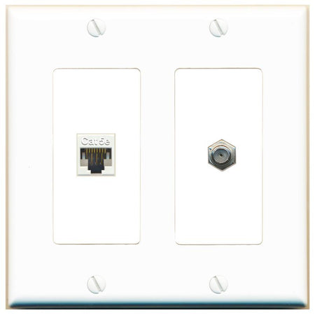 CAT5E COAX Wall Plate [White]