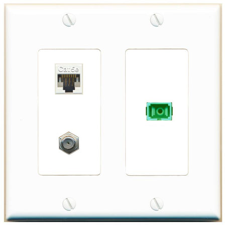 CAT5E COAX SC-APC-SX Wall Plate [White]