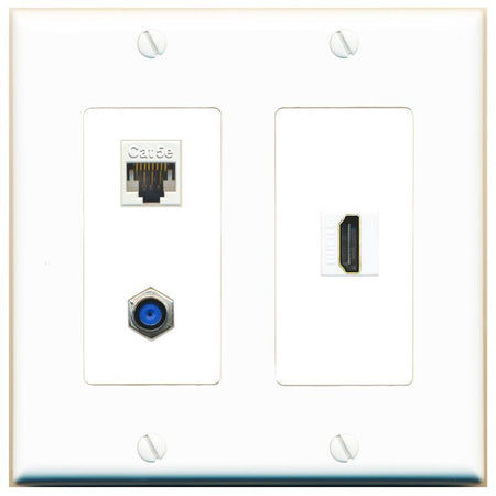 CAT5E F81 HDMI Wall Plate [White]