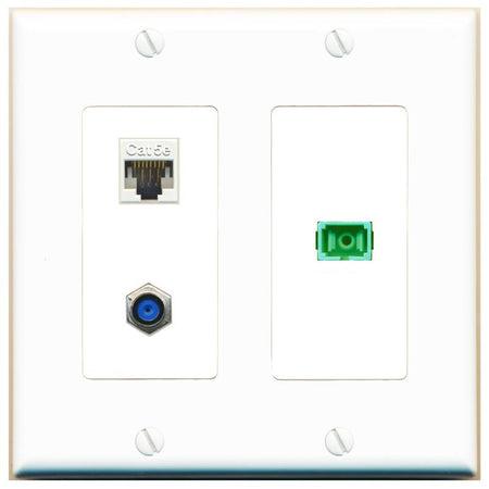 CAT5E F81 SC-APC-SX Wall Plate [White]