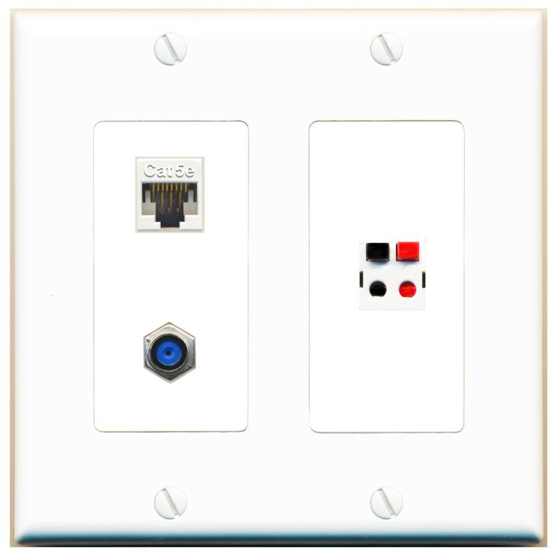 CAT5E F81 SPEAKER Wall Plate [White]
