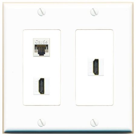 CAT5E 2 HDMI Wall Plate [White]