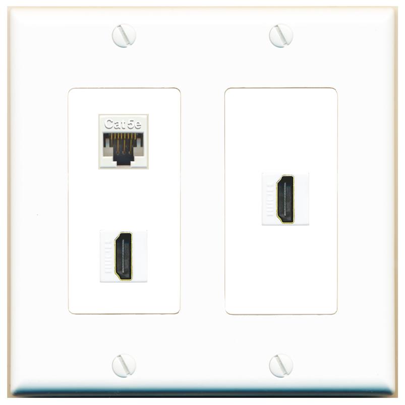 CAT5E 2 HDMI Wall Plate [White]