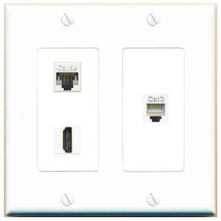 CAT5E HDMI PHONE Wall Plate [White]