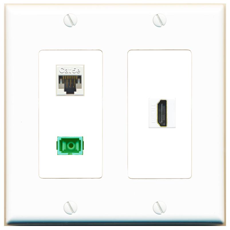 CAT5E HDMI SC-APC-SX Wall Plate [White]