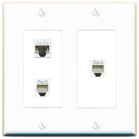 CAT5E 2 PHONE Wall Plate [White]