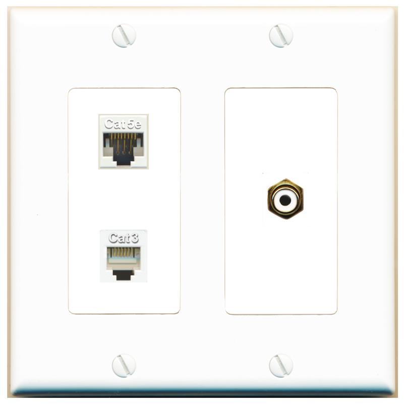 CAT5E PHONE RCA-WHITE Wall Plate [White]