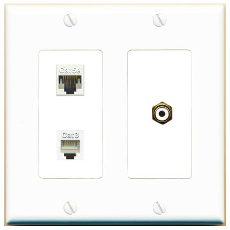 CAT5E PHONE RCA-WHITE Wall Plate [White]