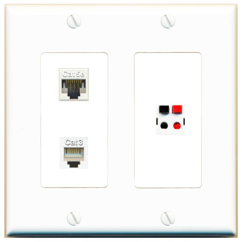 CAT5E PHONE SPEAKER Wall Plate [White]