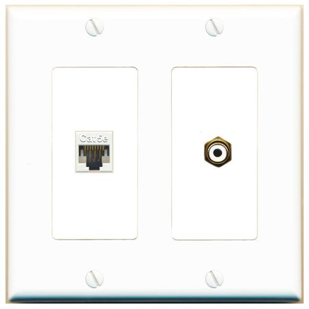 CAT5E RCA-WHITE Wall Plate [White]