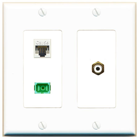 CAT5E RCA-WHITE SC-APC-SX Wall Plate [White]