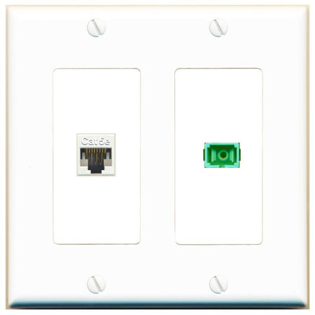 CAT5E SC-APC-SX Wall Plate [White]