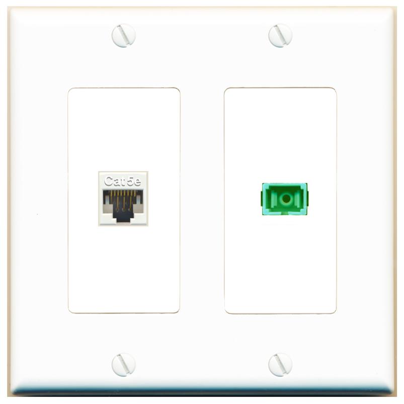 CAT5E SC-APC-SX Wall Plate [White]