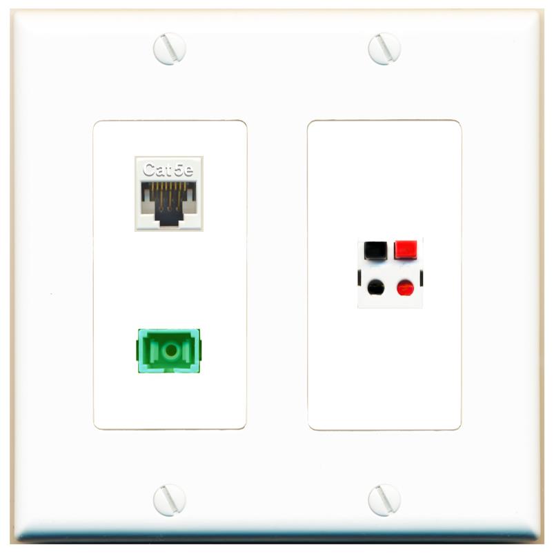 CAT5E SC-APC-SX SPEAKER Wall Plate [White]