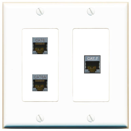 CAT6-SHIELDED CAT6A CAT7 Wall Plate [White]