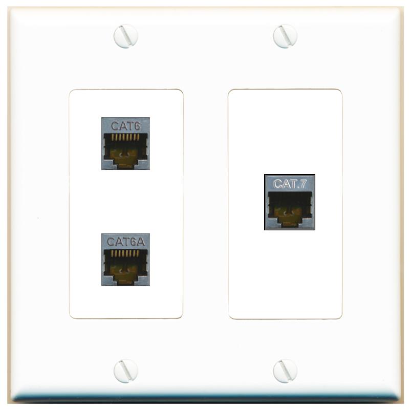 CAT6-SHIELDED CAT6A CAT7 Wall Plate [White]