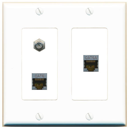 CAT6-SHIELDED CAT6A COAX Wall Plate [White]