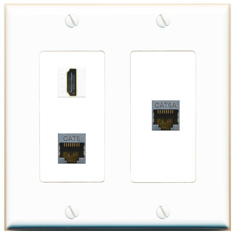 CAT6-SHIELDED CAT6A HDMI Wall Plate [White]
