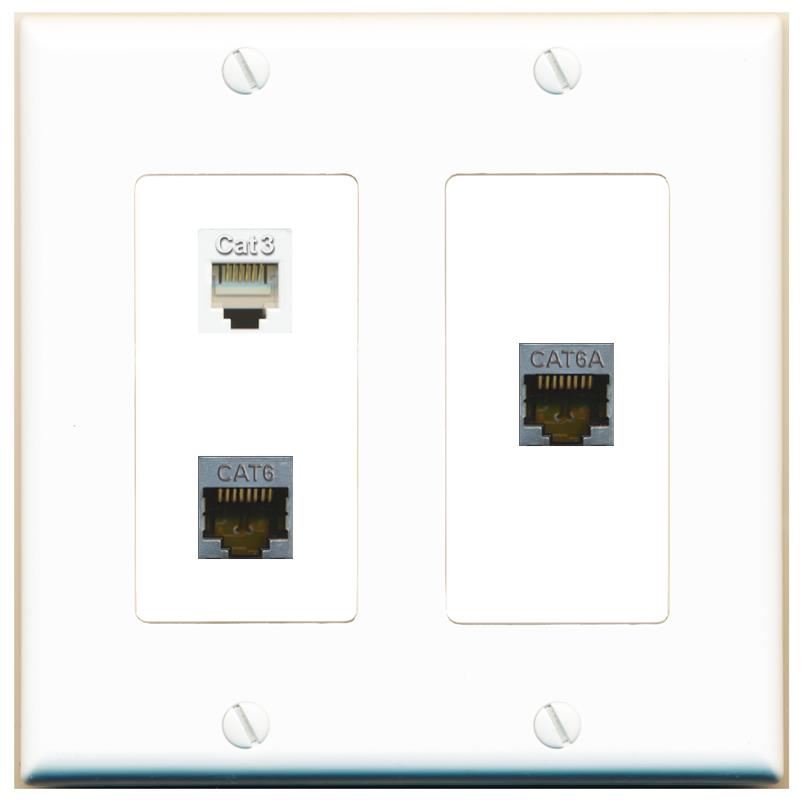 CAT6-SHIELDED CAT6A PHONE Wall Plate [White]