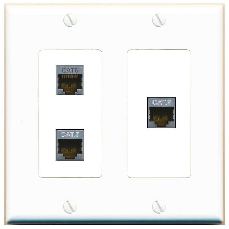 CAT6-SHIELDED 2 CAT7 Wall Plate [White]